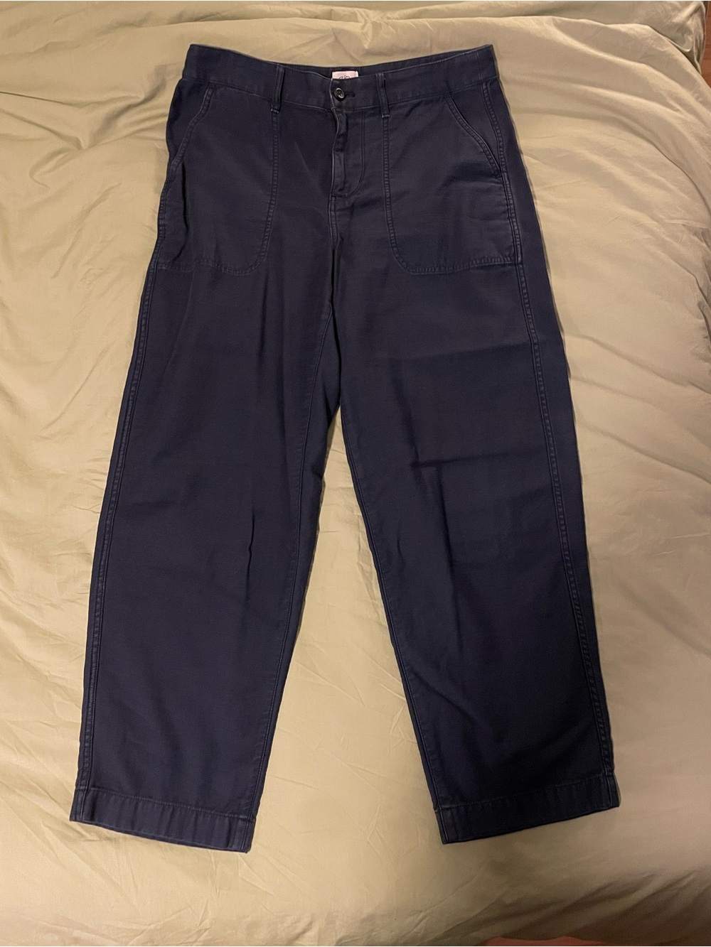 J.Crew Navy Linen Blend Straight Leg Pants Size 10